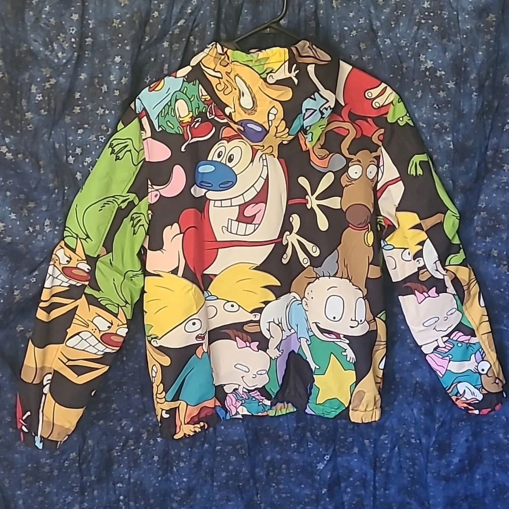 Members Only x Nickelodeon [+ Dolls Kill] Unisex 90s Cartoons Windbreaker Jacket - Picture 7 of 17